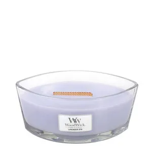 WoodWick Lavender Spa dišeča sveča z lesenim stenjem 453,6 g