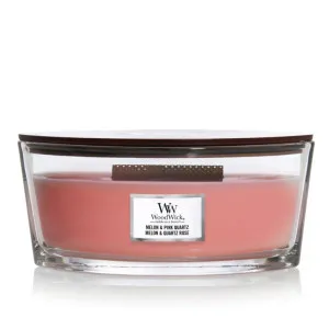 WoodWick Melon & Pink Quartz dišeča sveča z lesenim stenjem 453,6 g