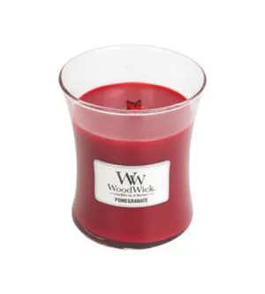 WoodWick Pomegranate dišeča sveča z lesenim stenjem za ženske