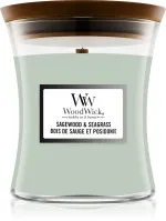 Sagewood & Seagrass dišeča sveča z lesenim stenjem 275 g