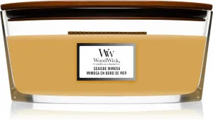 WoodWick Seaside Mimosa dišeča sveča z lesenim stenjem 453,6 g