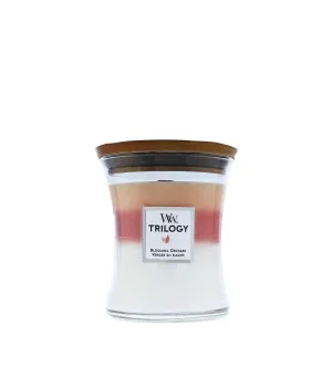 WoodWick Trilogy Blooming Orchard dišeča sveča z lesenim stenjem za moške