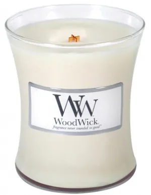 WoodWick Vanilla Bean dišeča sveča z lesenim stenjem za ženske
