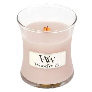 WoodWick Vanilla & Sea Salt dišeča sveča z lesenim stenjem za ženske