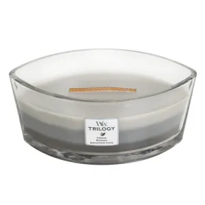 WoodWick Warm Woods dišeča sveča z lesenim stenjem 453,6 g