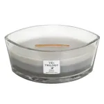 WoodWick Warm Woods dišeča sveča z lesenim stenjem 453,6 g