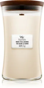 White Tea & Jasmine dišeča sveča z lesenim stenjem 609,5 g
