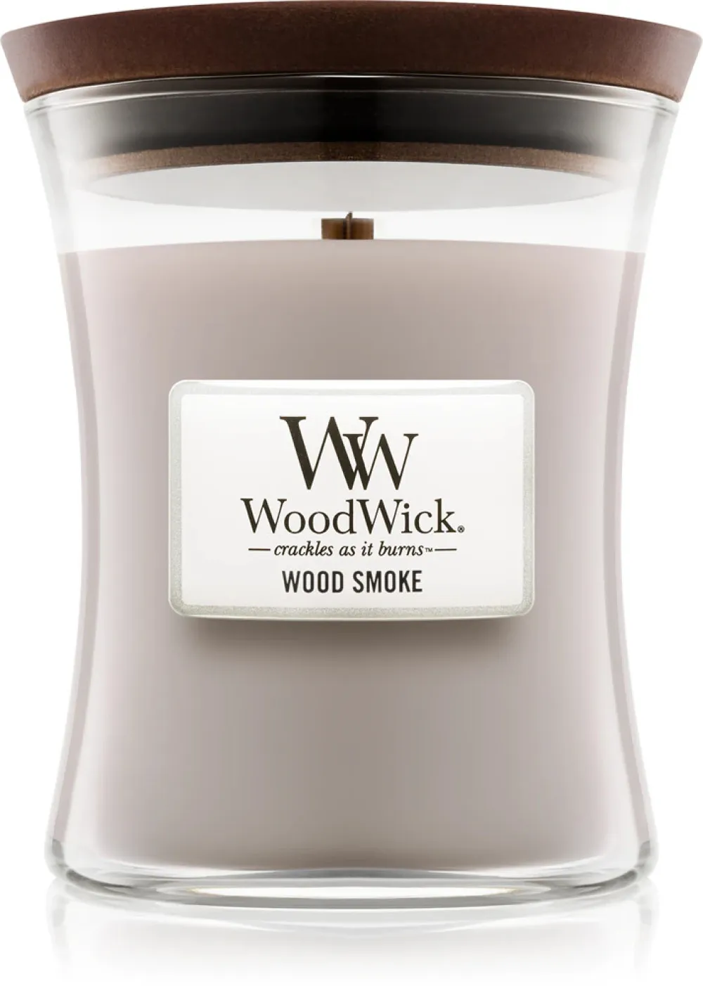 Wood Smoke dišeča sveča z lesenim stenjem 275 g