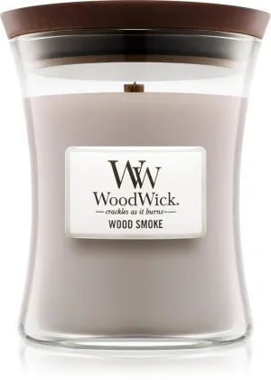 WoodWick Wood Smoke dišeča sveča z lesenim stenjem za moške
