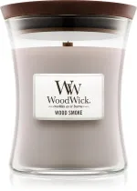 Wood Smoke dišeča sveča z lesenim stenjem 275 g