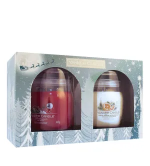 Yankee Candle Bright Lights darilni set signature sveča srednja 2 x 368 g