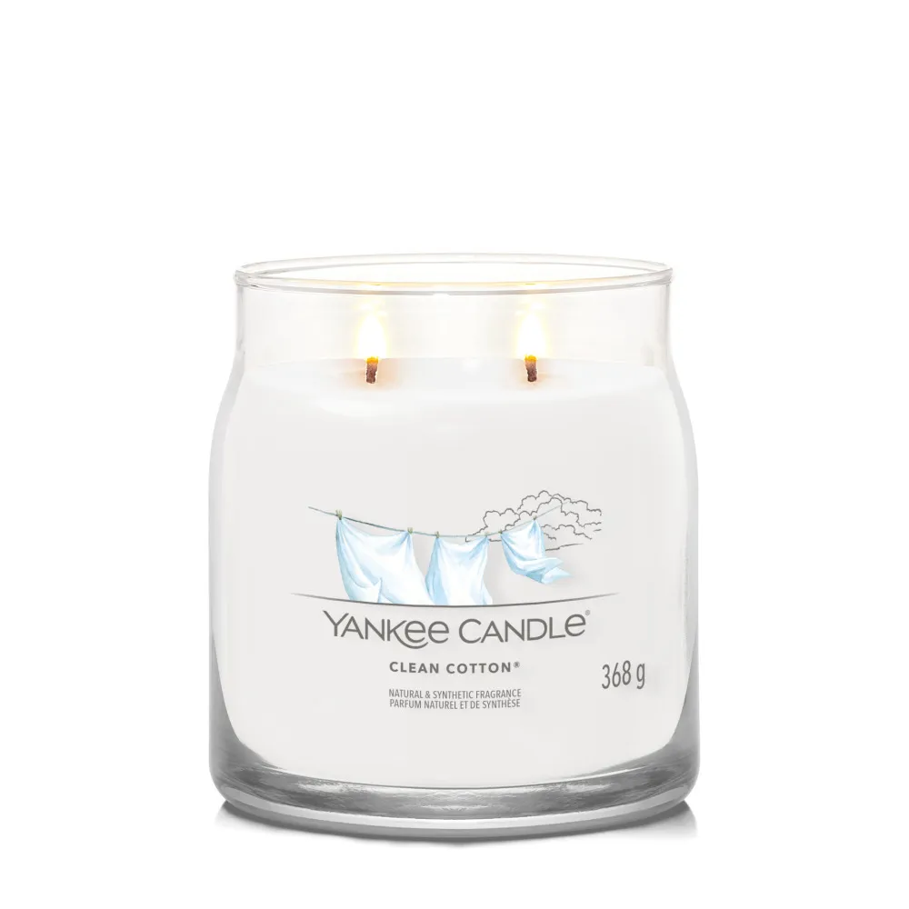 Clean Cotton podpisna sveča srednja 368 g