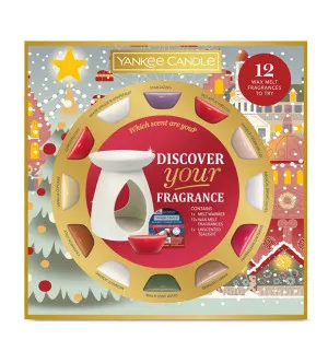 Yankee Candle Passport to the Holidays darilni set dišeča svetilka + dišeči vosek 12x22 g