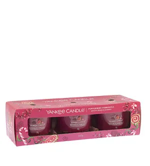 Yankee Candle Peppermint Pinwheels votivna sveča v steklu 3 x 37 g