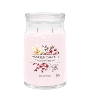 Yankee Candle Pink Cherry & Vanilla signature sveča velika 567 g