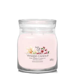 Yankee Candle Pink Cherry & Vanilla signature sveča srednja 368 g