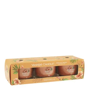Yankee Candle Tropical Breeze votivna sveča v steklu 3 x 37 g