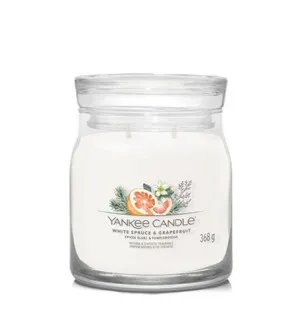 Yankee Candle White Spruce & Grapefruit signature sveča srednja 368 g