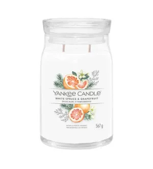 Yankee Candle White Spruce & Grapefruit signature sveča velika 567 g