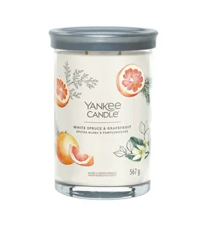 Yankee Candle White Spruce & Grapefruit signature steklen kozarec velikost 567 g