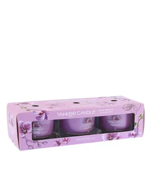 Yankee Candle Wild Orchid votivna sveča v steklu 3 x 37 g