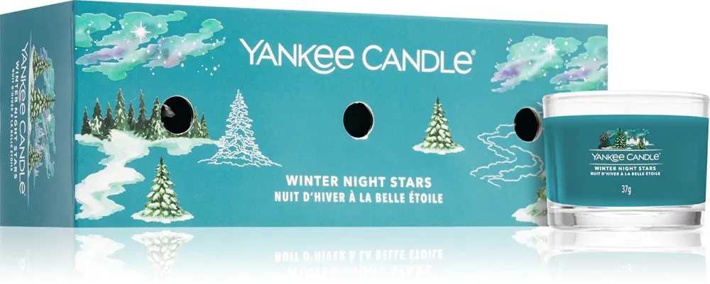 Winter Night Stars votivna svečka v steklu 3 x 37 g 3x37 g