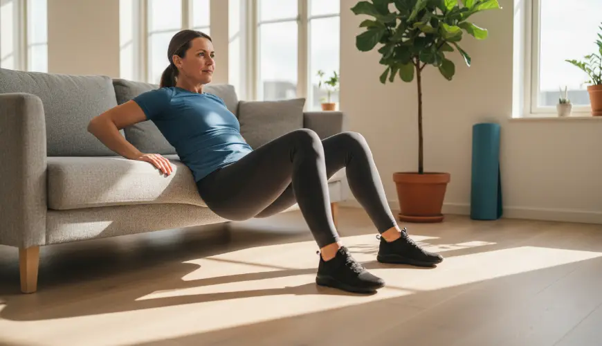 Hip thrust na kavču kot domači trening za močne zadnjične mišice