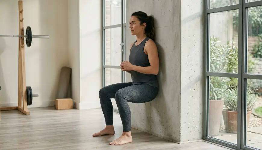 # Jak správně provést dřep s oporou o zeď

Dřep s oporou o zeď (také nazývaný „wall sit