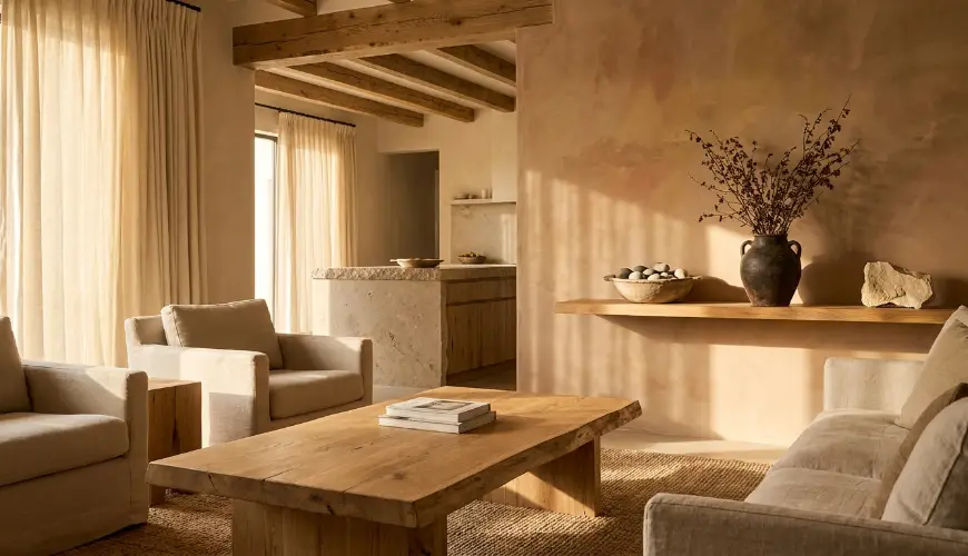 Naturalistični home staging stavlja na kamen in les