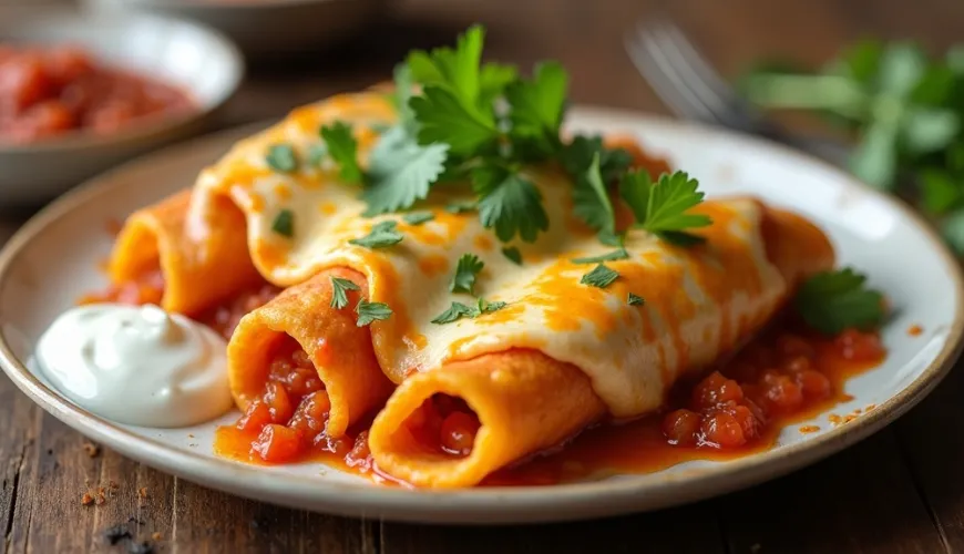 Priprava enchilad s domačo omako za okus kot iz Mehike