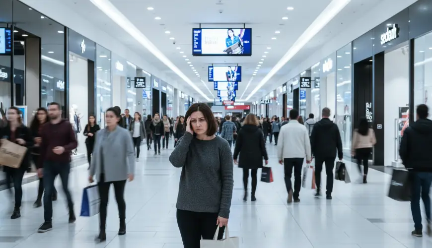 Zakaj nakupovalno središče povzroča tesnobo in preobremenitev čutov