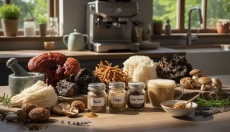 Adaptogene gobe v kuhinji, kot so reishi, lion's mane in cordyceps