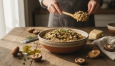 Slana ovsena oatto z gobami kot zdrava alternativa rižota