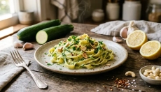 Zkuste cuketové fettuccine alfredo jako lehčí variantu

---

Preizkusite bučkine fettuccine alfredo 