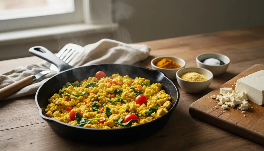 Tofu scramble kot nadomestek jajc, ki bo presenetil