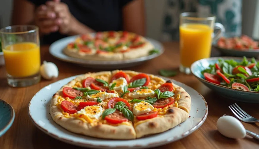 Zdrava in hranljiva hrana - pizza iz skute brez moke