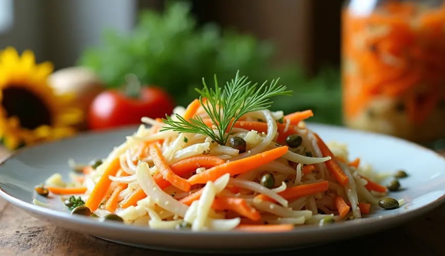 Zdrava hrana na dosegu z vitaminsko solato iz kislega zelja